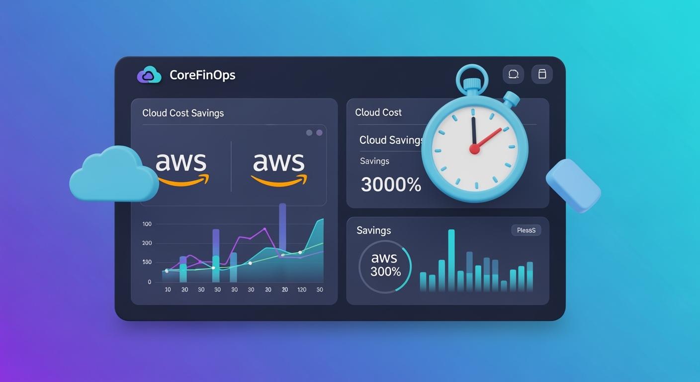 CoreFinOps visualization of AWS cost optimization automation with compliance evidence